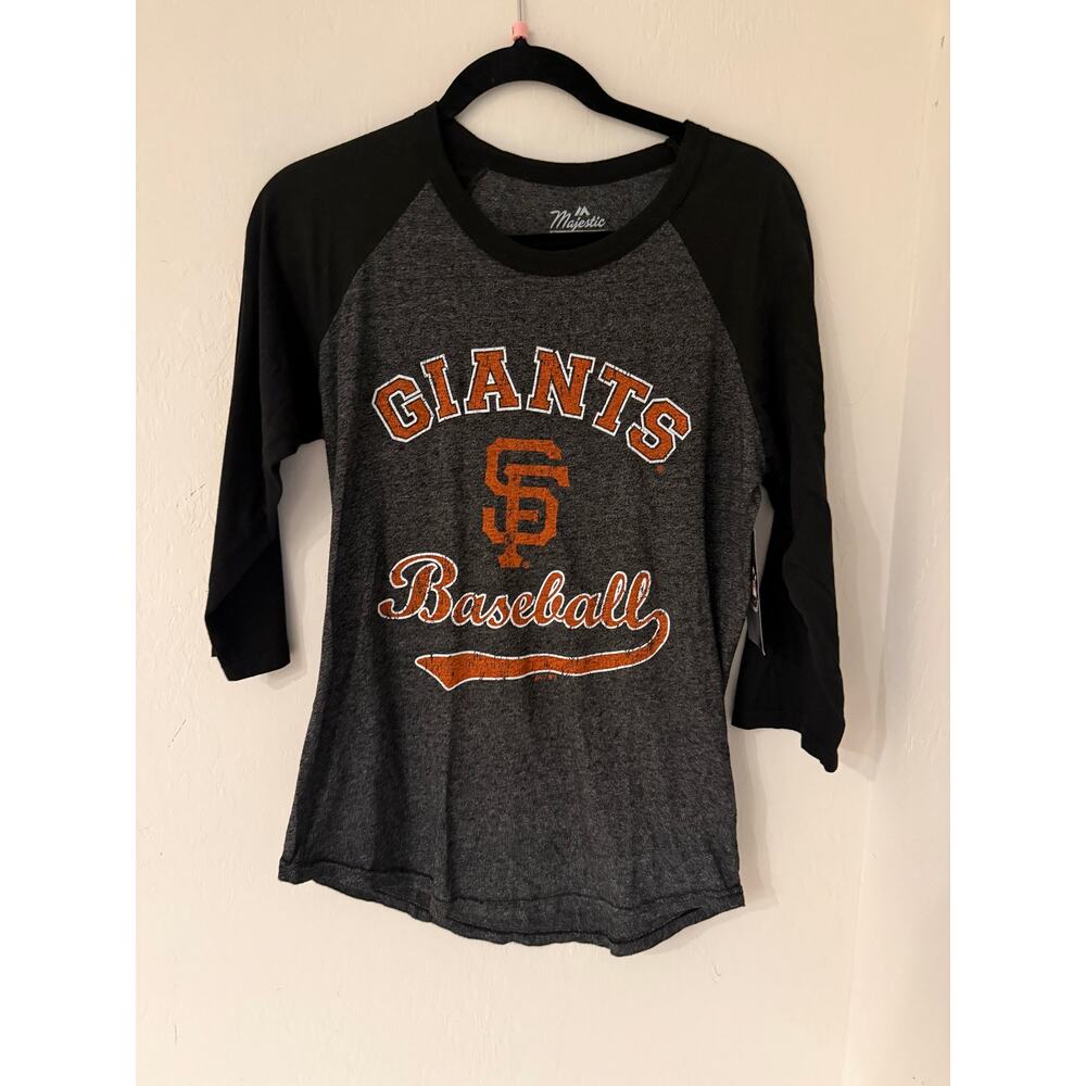 San Francisco Giants Women's Majestic Threads 3/4 Sleeve T-shirt -Size Small NWT
